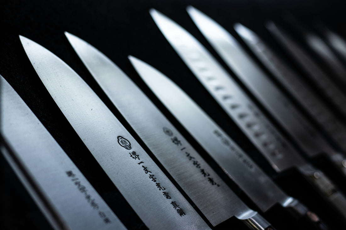 Assortment of sharp Japanese Knives
